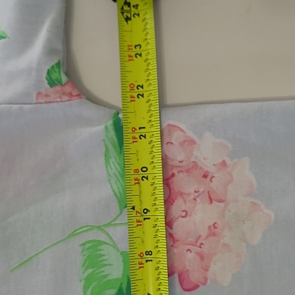 Crown & Ivy Light Blue 3/4 Sleeve Blouse with Pink & Green Floral Design size S - Picture 5 of 6